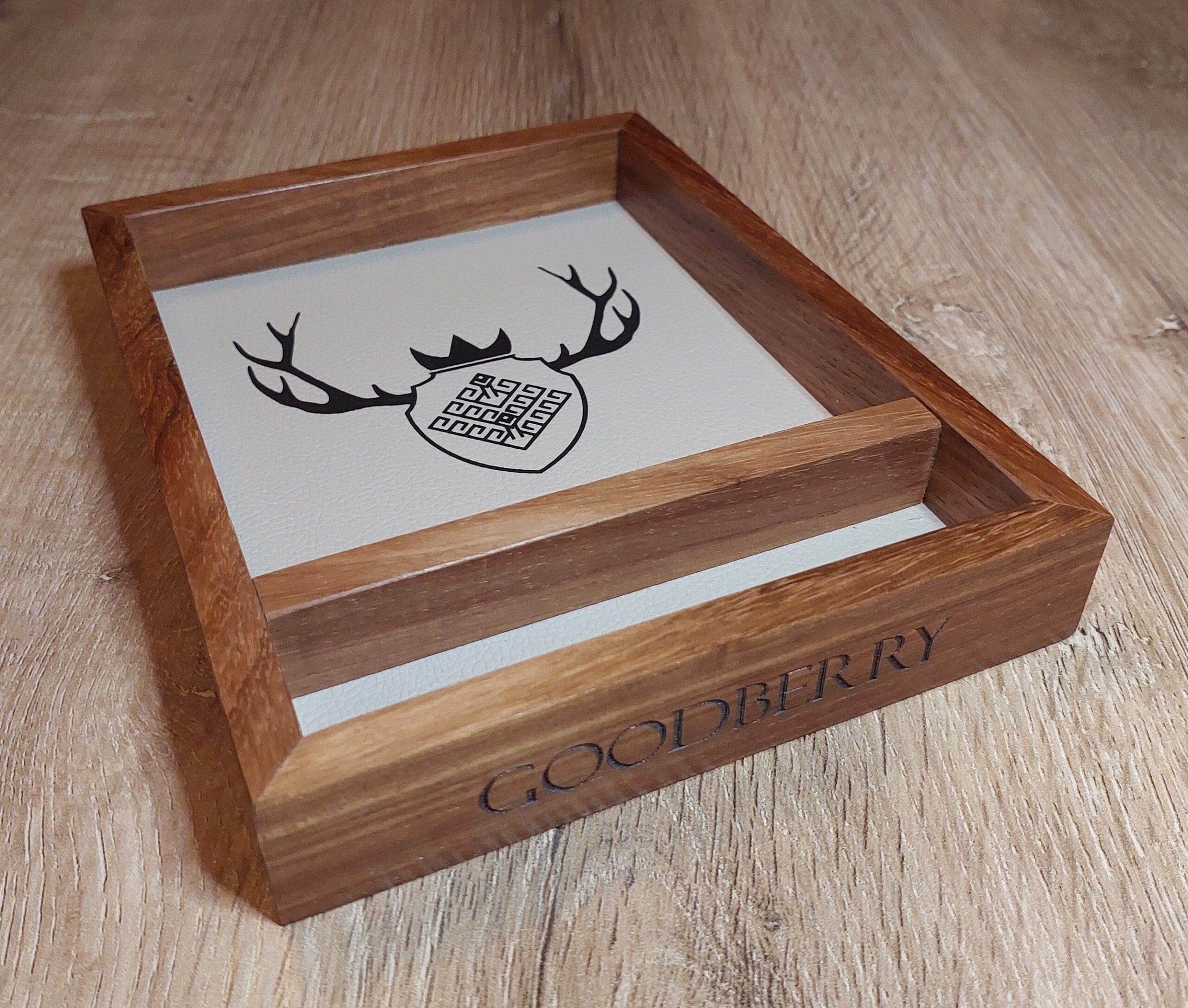 Large Kiaat White Dice Tray